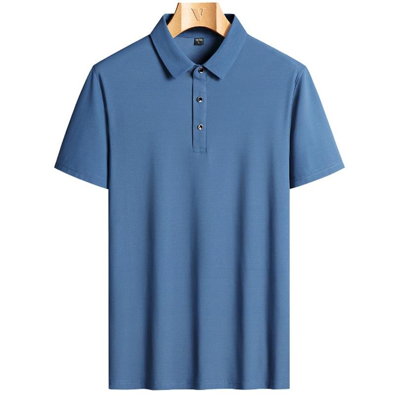 Camisa Polo de Alto Padrão Prestige™ em Seda Gelo / As Inigualáveis em Luxo, Conforto e Frescor!