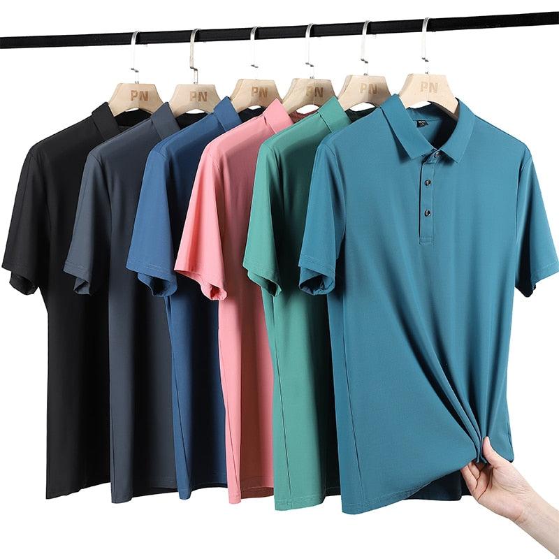 Camisa Polo de Alto Padrão Prestige™ em Seda Gelo / As Inigualáveis em Luxo, Conforto e Frescor!