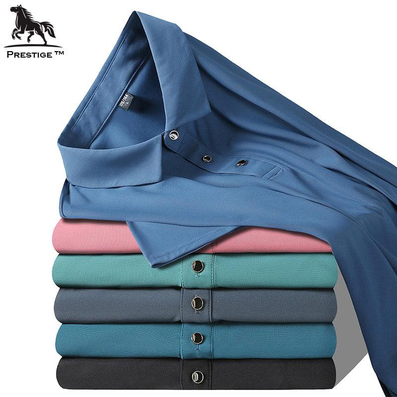 Camisa Polo de Alto Padrão Prestige™ em Seda Gelo / As Inigualáveis em Luxo, Conforto e Frescor!